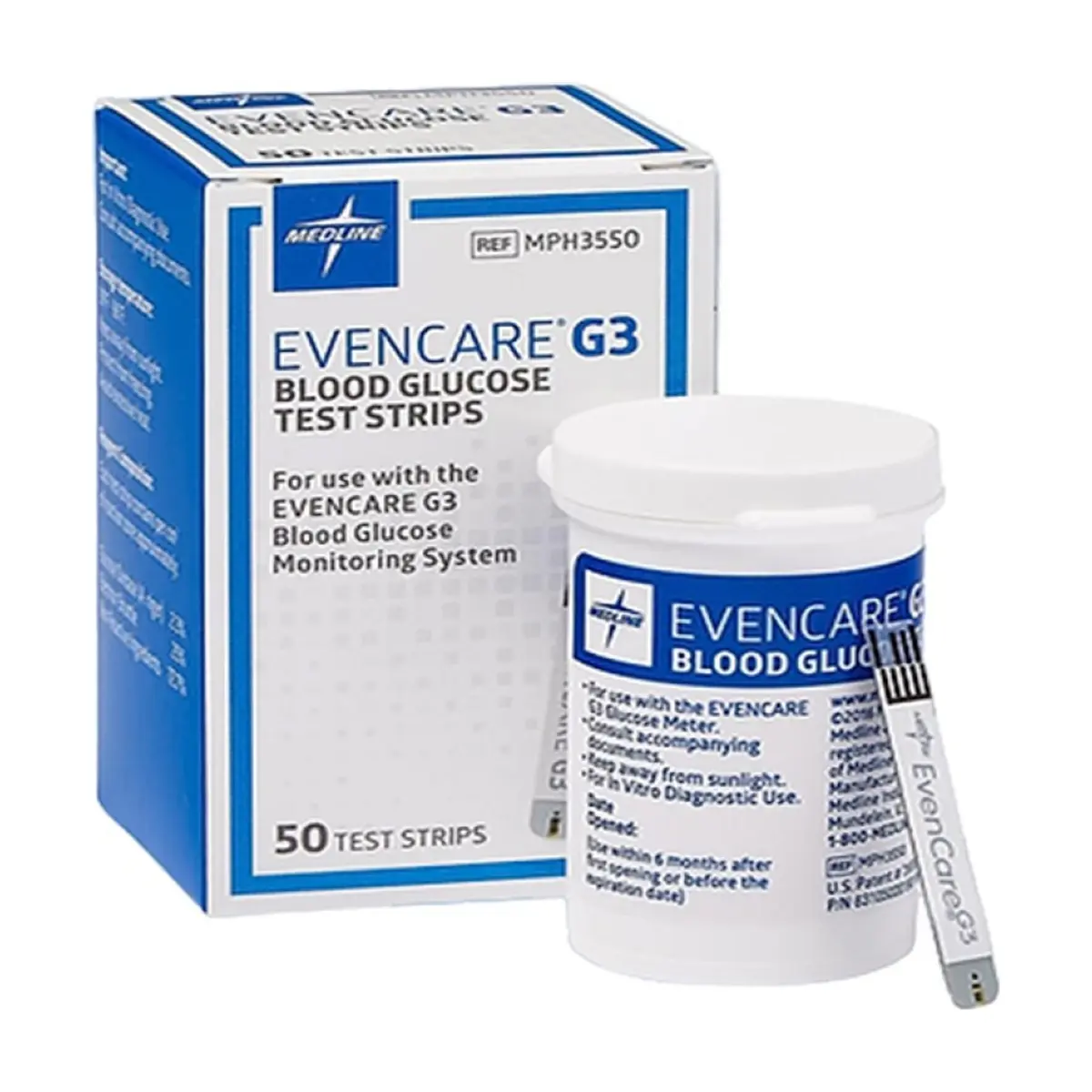 Tiras reactivas de glucosa en sangre EvenCare G3 Medline (50 U) - Thumbnail 5