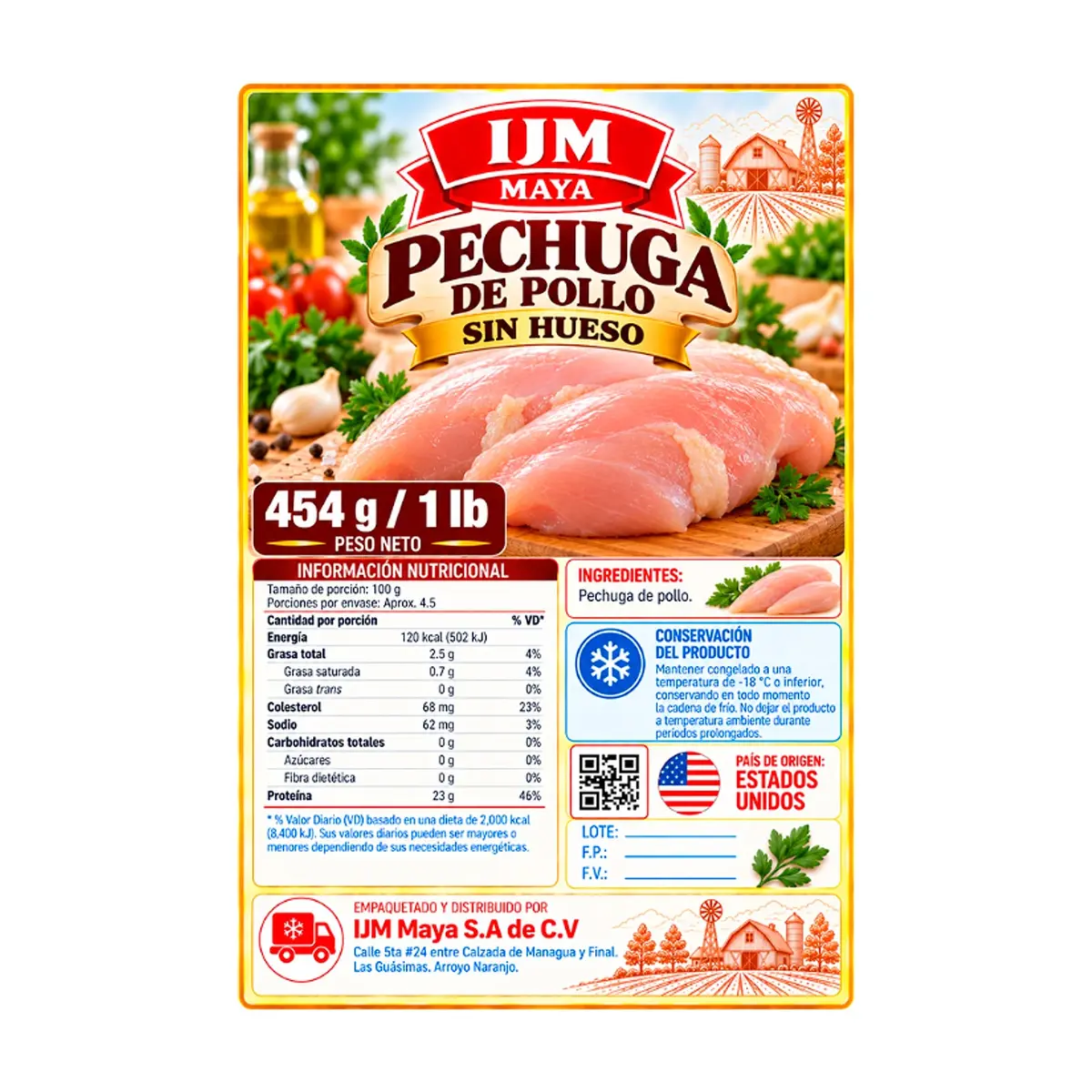 Pechuga de pollo sin hueso IJM Maya (454 g / 1 lb) - Thumbnail 2