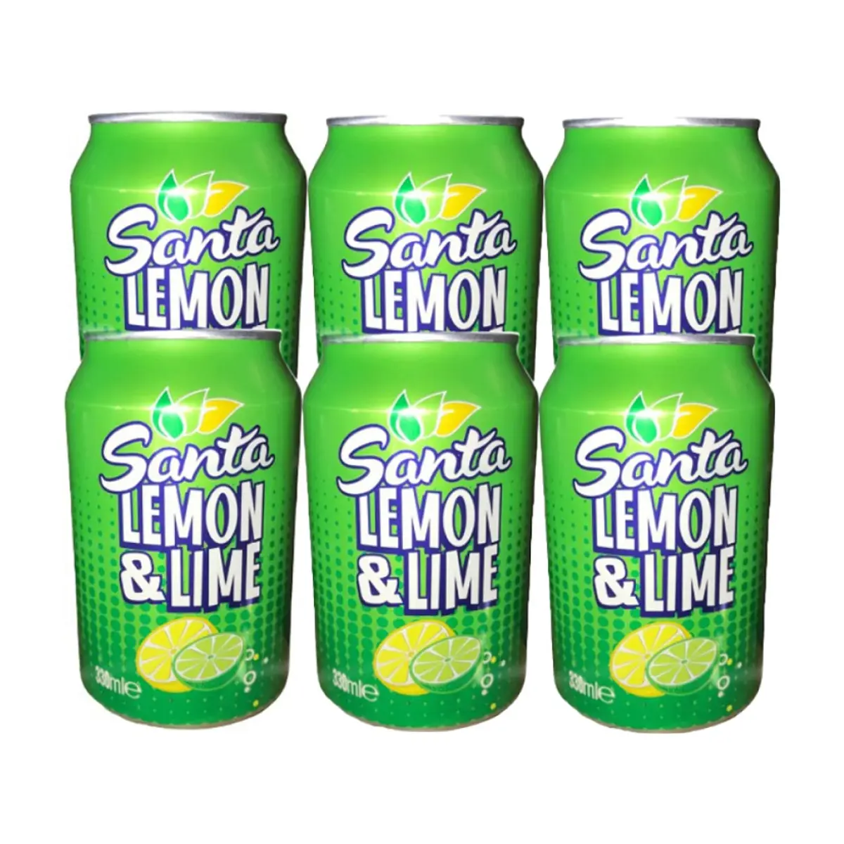Refresco gaseado de limón y lima Santa (6 x 330 ml)