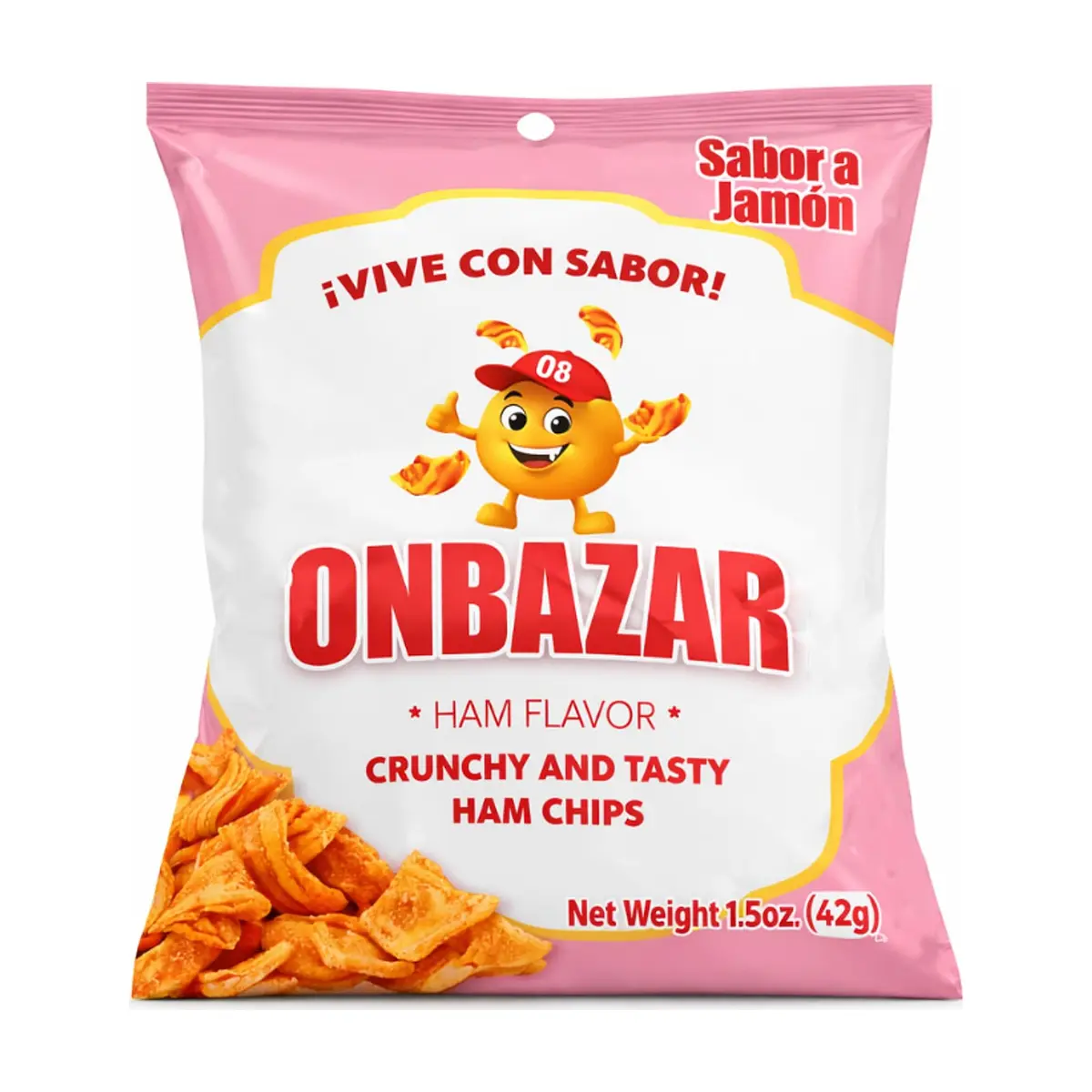 Papas fritas sabor a jamón Onbazar (42 g / 1.5 oz) - Imagen 1