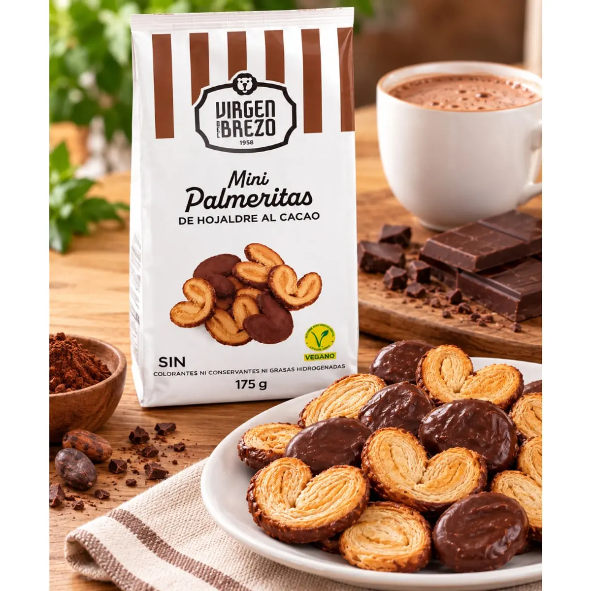 Mini palmeritas de hojaldre al cacao Virgen del Brezo (175 g / 6.17 oz) - Miniatura 5