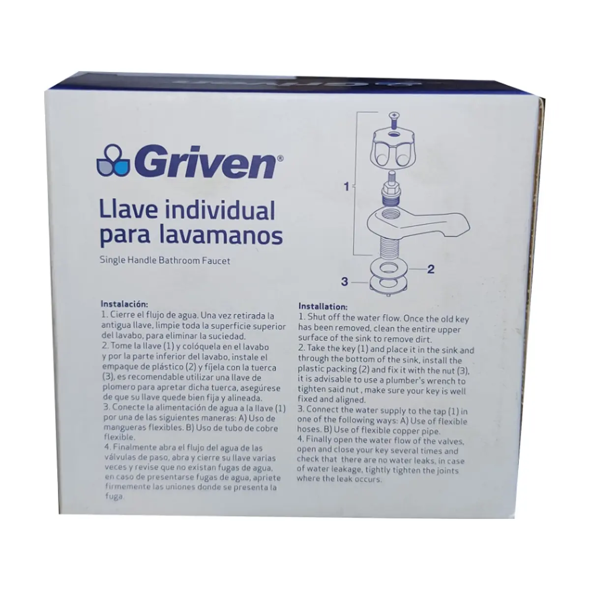 Llave - grifo - individual para lavamanos Griven - Thumbnail 6