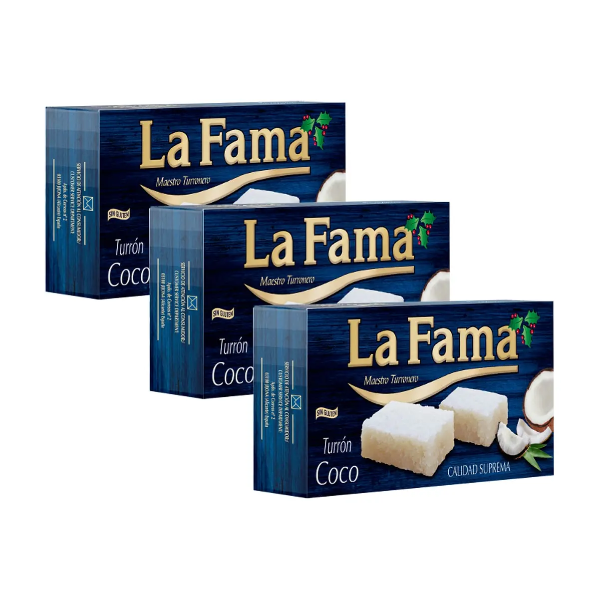 Turrón de Coco La Fama (3 x 200 g / 5.3 oz) - Imagen 1