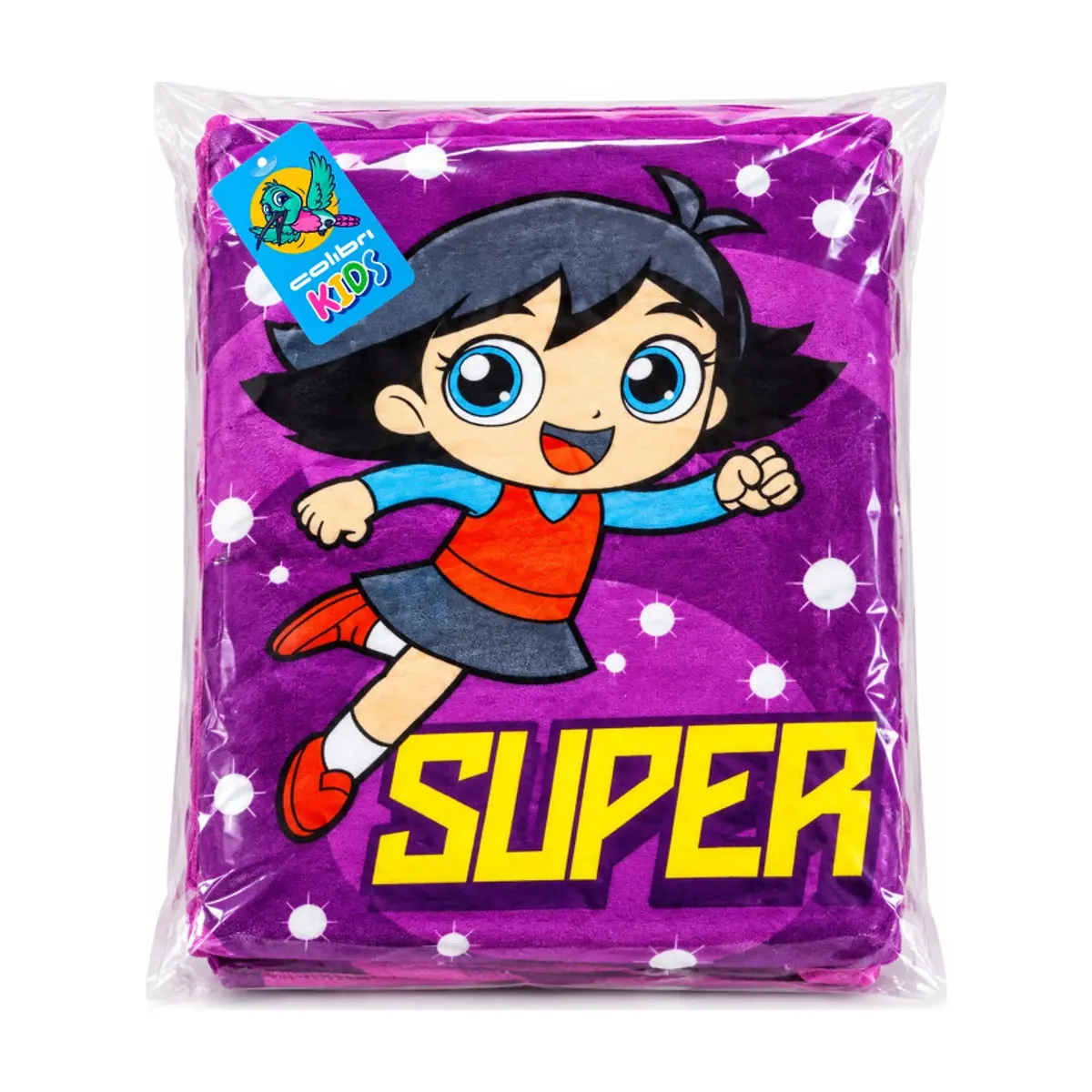 Toalla morada de las super chicas de 70 cm x 140 cm Colibrí - Thumbnail 2