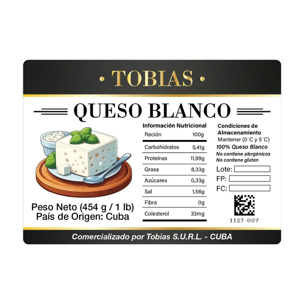 Queso blanco Tobías (454 g / 1 lb) - Thumbnail 3