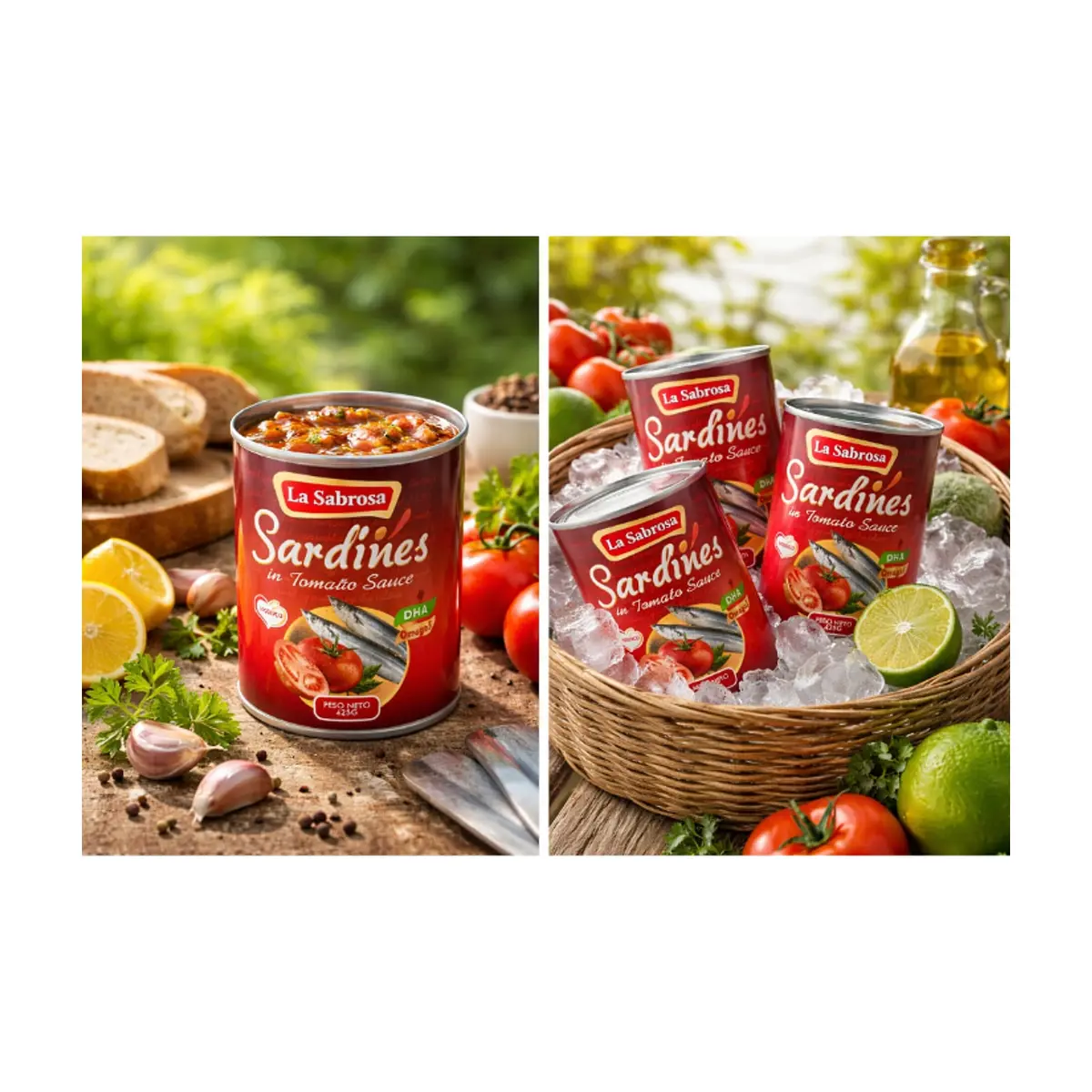Sardinas en salsa de tomate La Sabrosa (4 x 425 g / 14.99 oz) - Miniatura 2