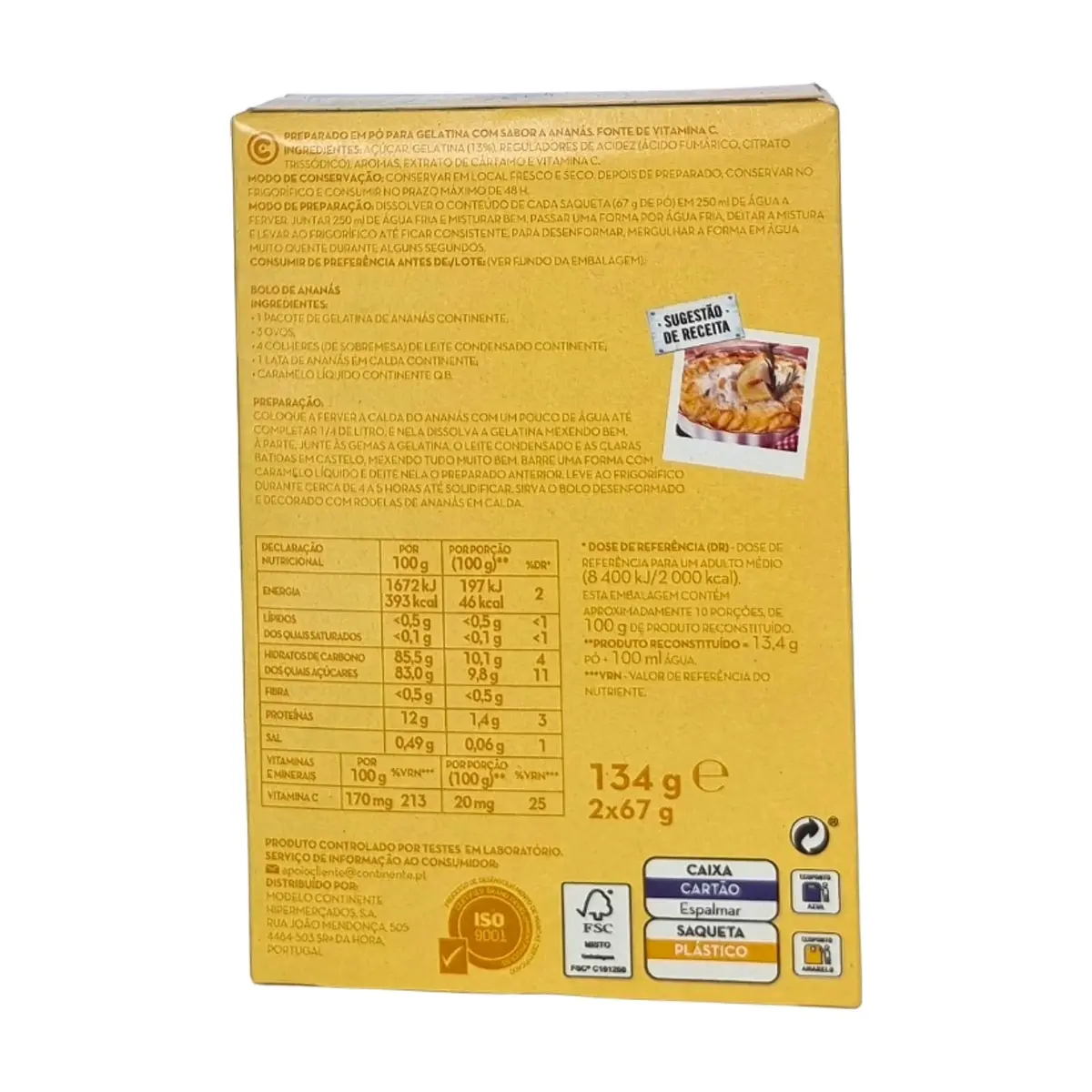 Gelatina en polvo de piña Continente (2 x 67 g / 2.36 oz) - Thumbnail 2