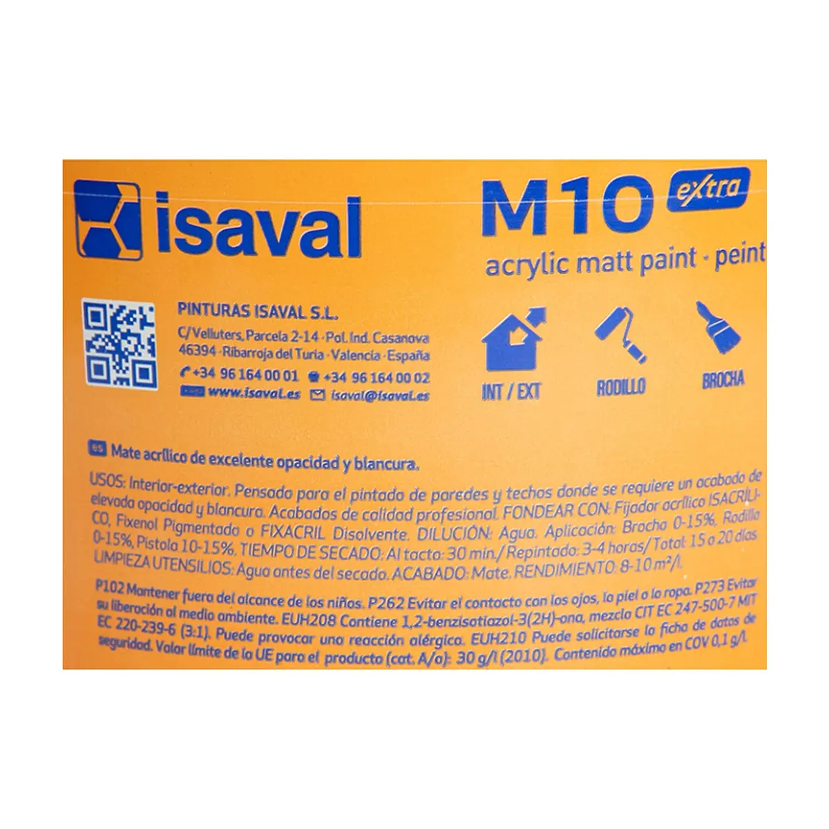 Pintura acrilica interior y exterior color gris azulado M - 10 Isaval (5 Kg / 11 lb) - Thumbnail 4