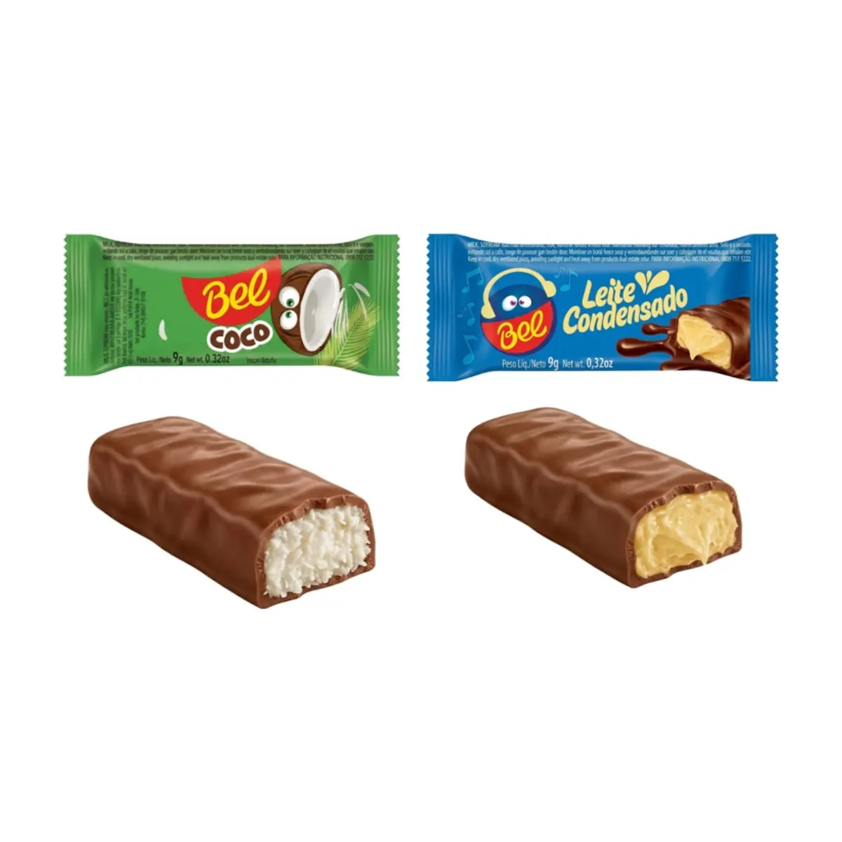 Bombones de chocolate Bel rellenos de crema de coco y leche condensada