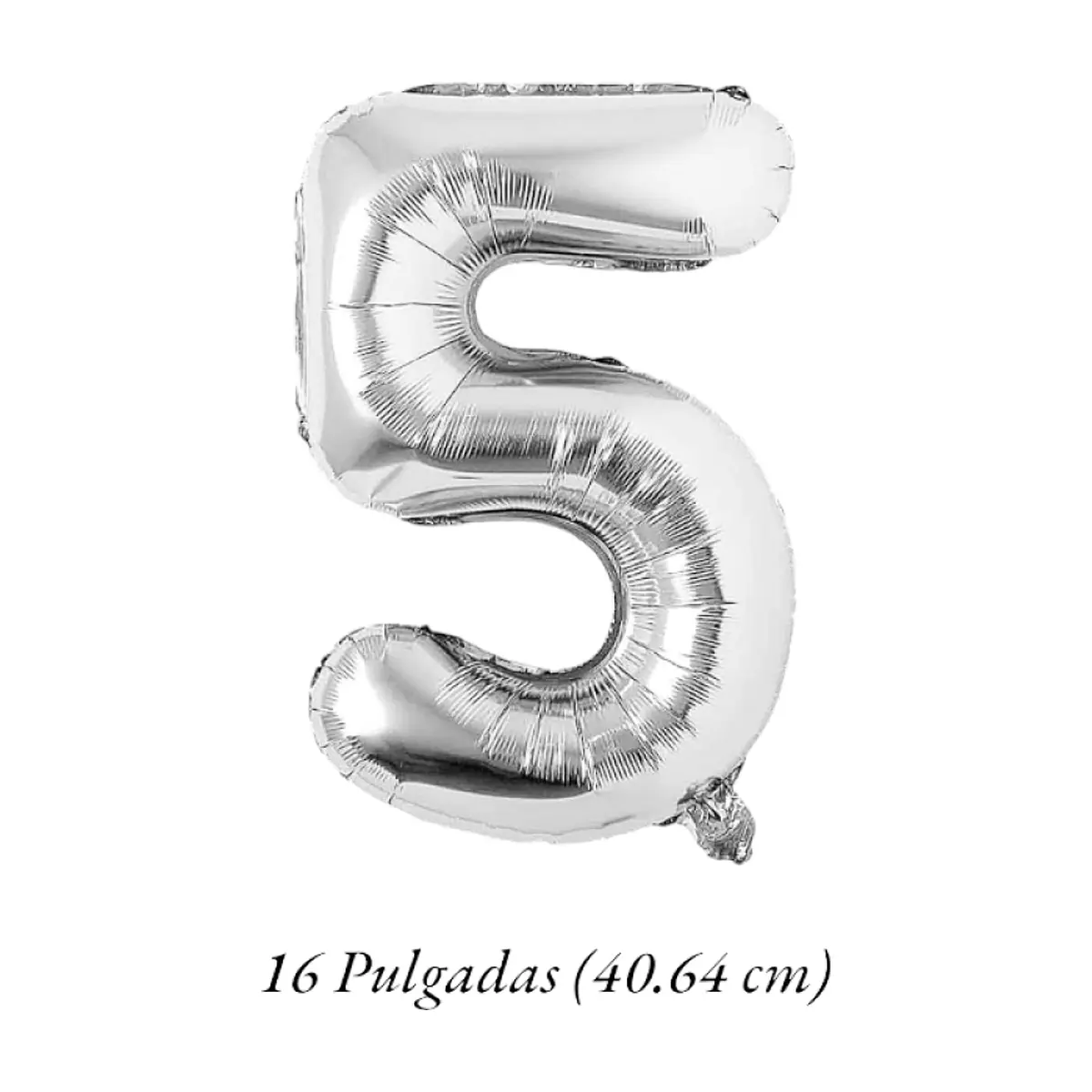 Globo plateado número 5 Balloon (16 pulgadas) - Thumbnail 2