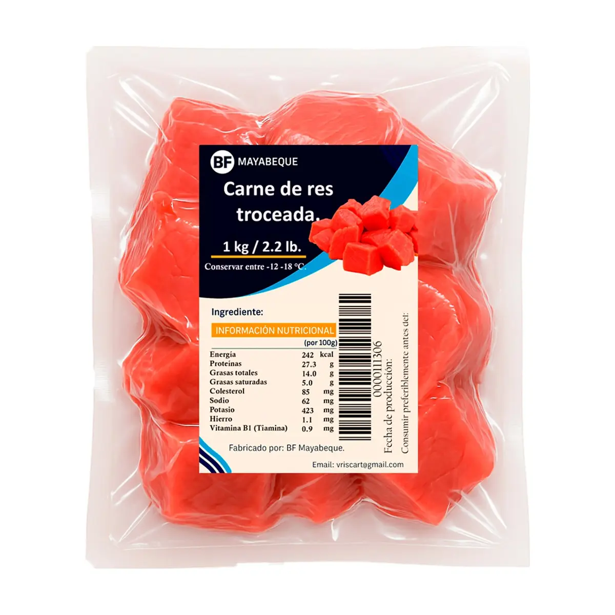 Carne de res troceada BF Mayabeque (1 kg / 2.2 lb) - Thumbnail 6