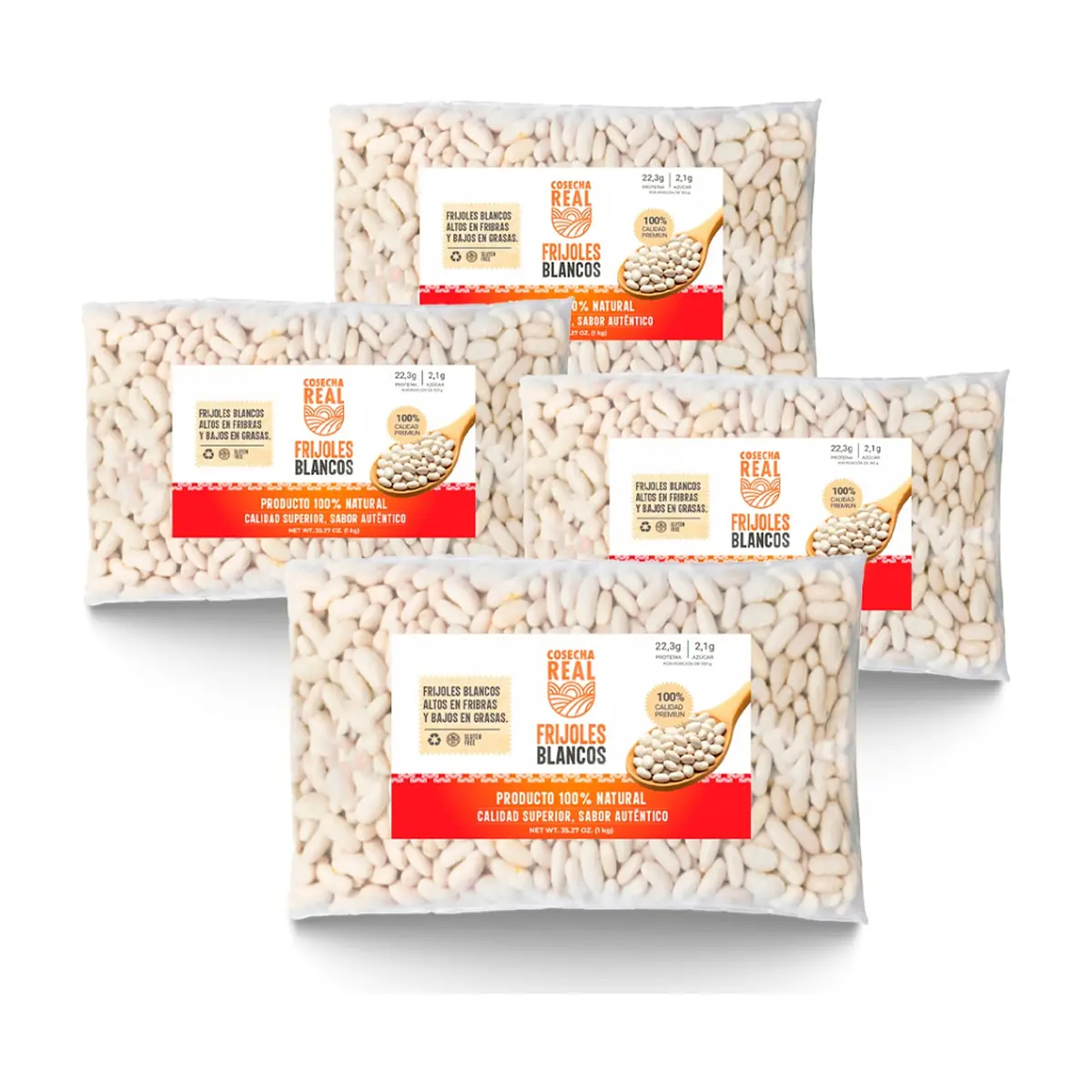 Frijoles blancos Cosecha Real (4 x 1 kg / 2.2 lb)