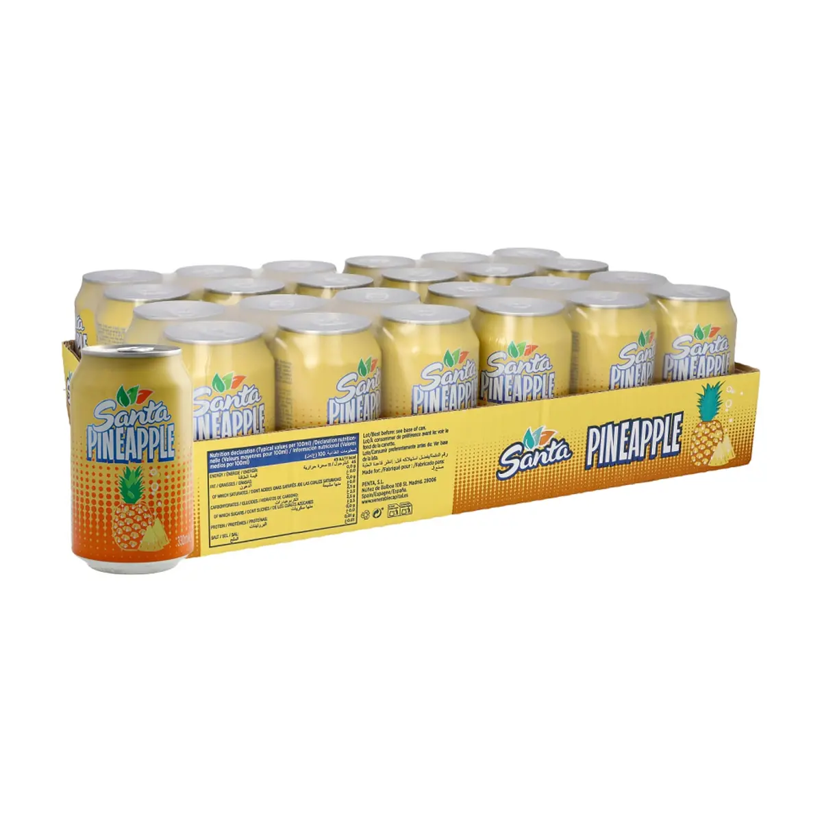 Refresco gaseado de piña Santa (24 x 330 ml) - Miniatura 1