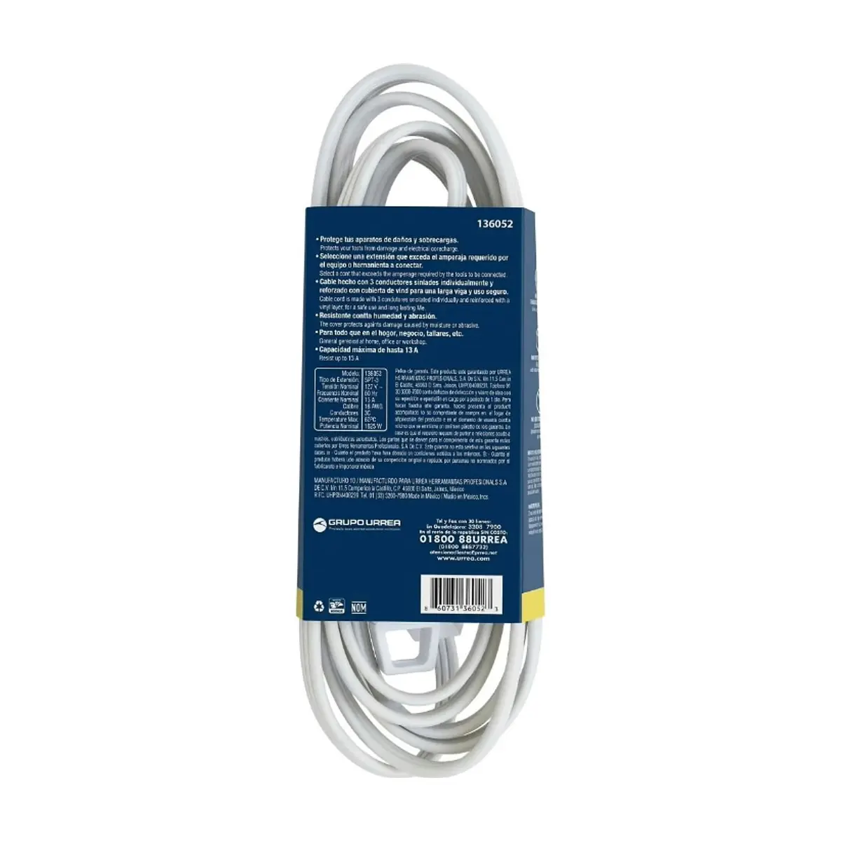 Extensión eléctrica doméstica plana de 3 m Surtek 136052 - Thumbnail 2