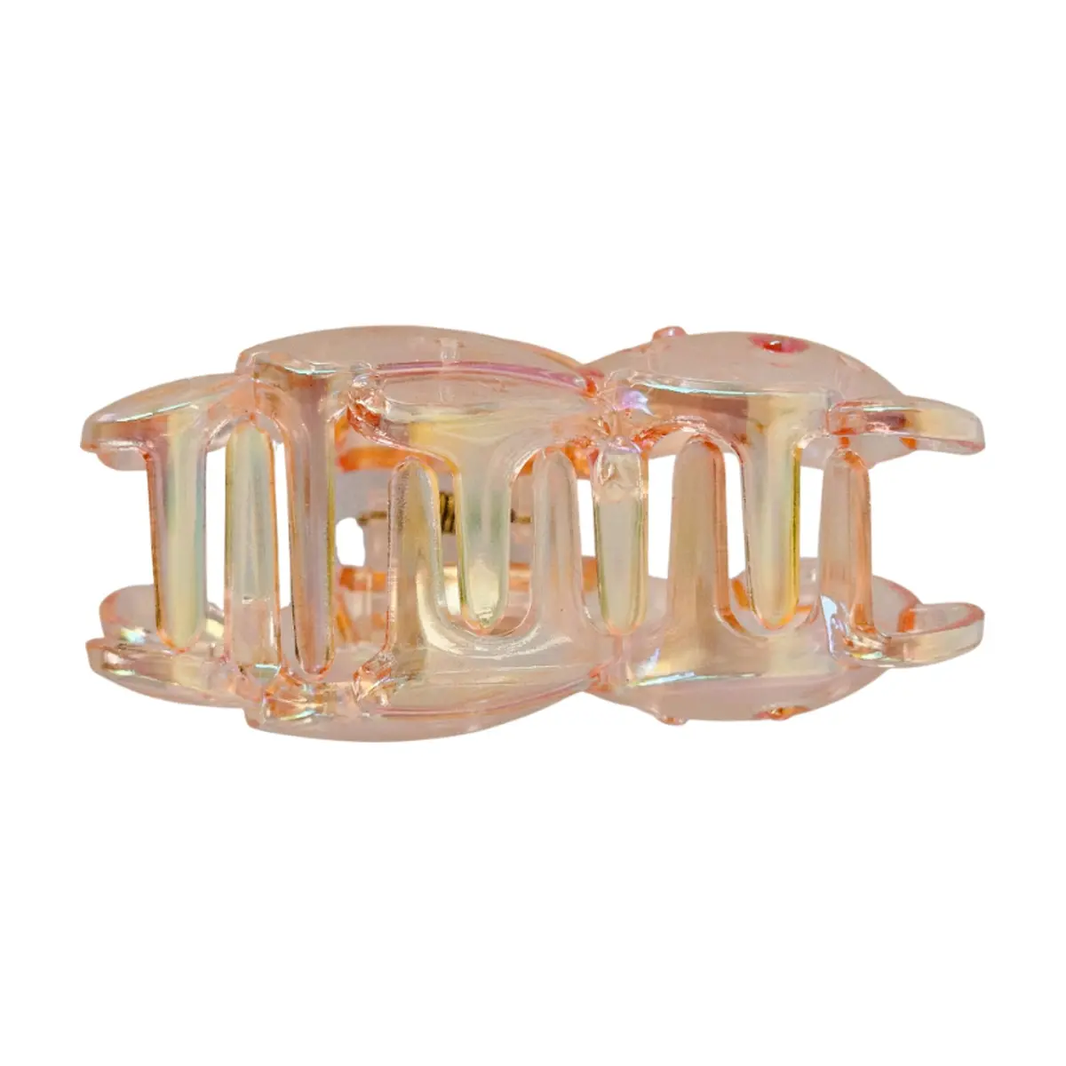 Gancho con figura de oso naranja transparente con acabado tornasolado para el cabello Tiara - Thumbnail 2