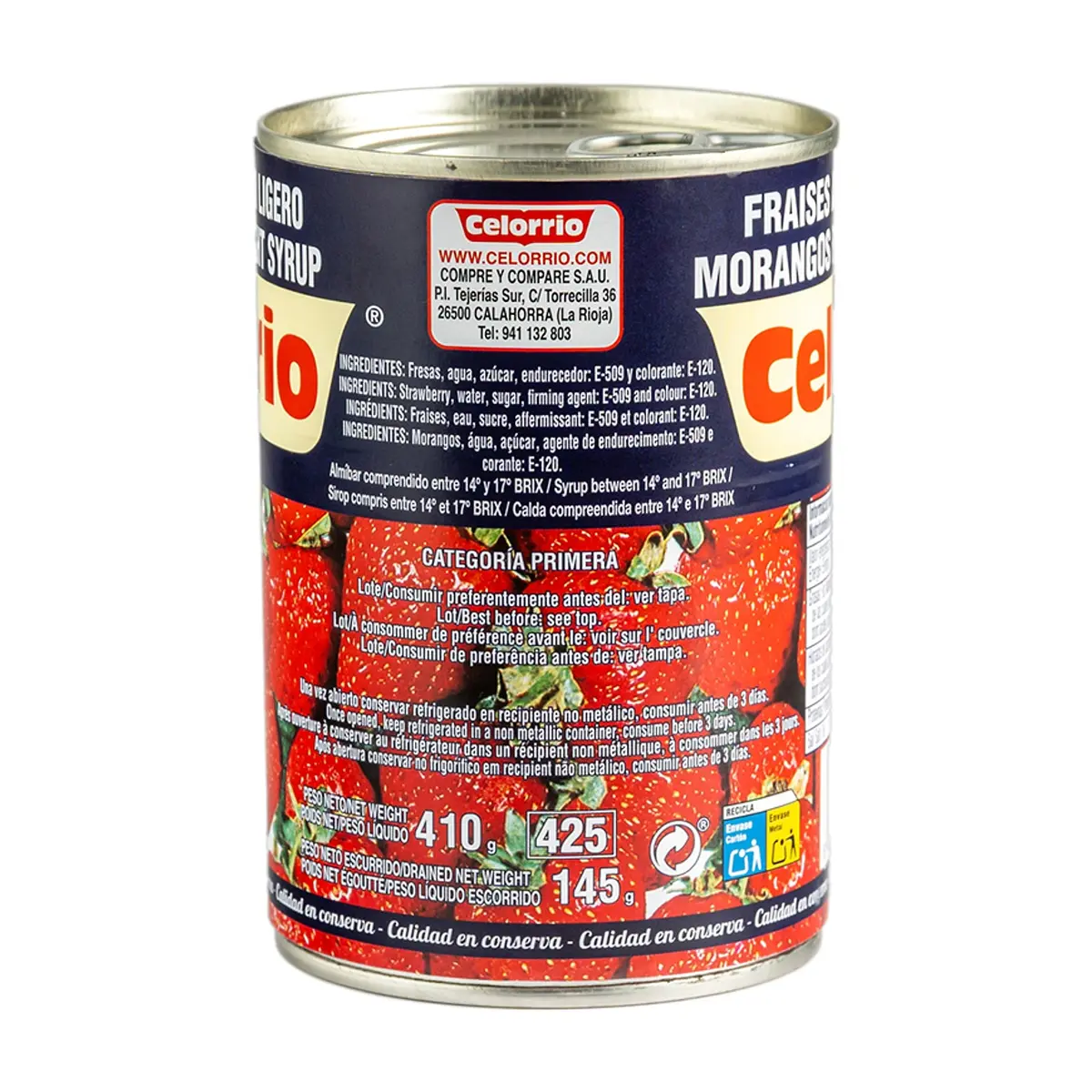 Fresas en almíbar ligero Celorrio (410 g / 14.46 oz) - Miniatura 2