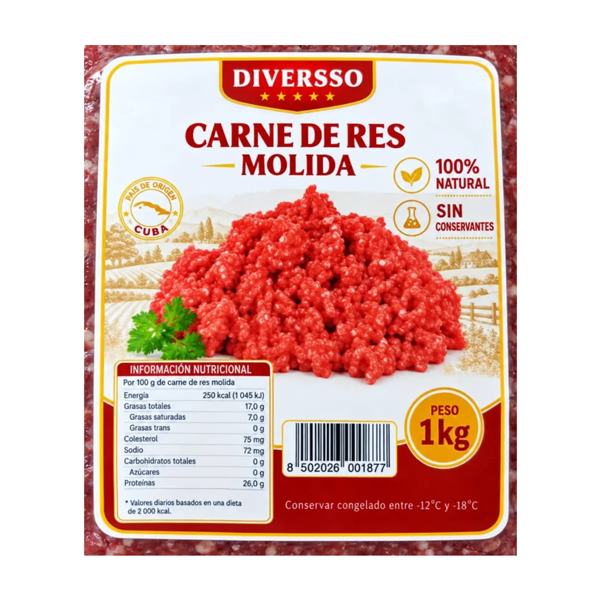 Carne de res molida magra Diversso (1 kg / 2.2 lb) - Thumbnail 4