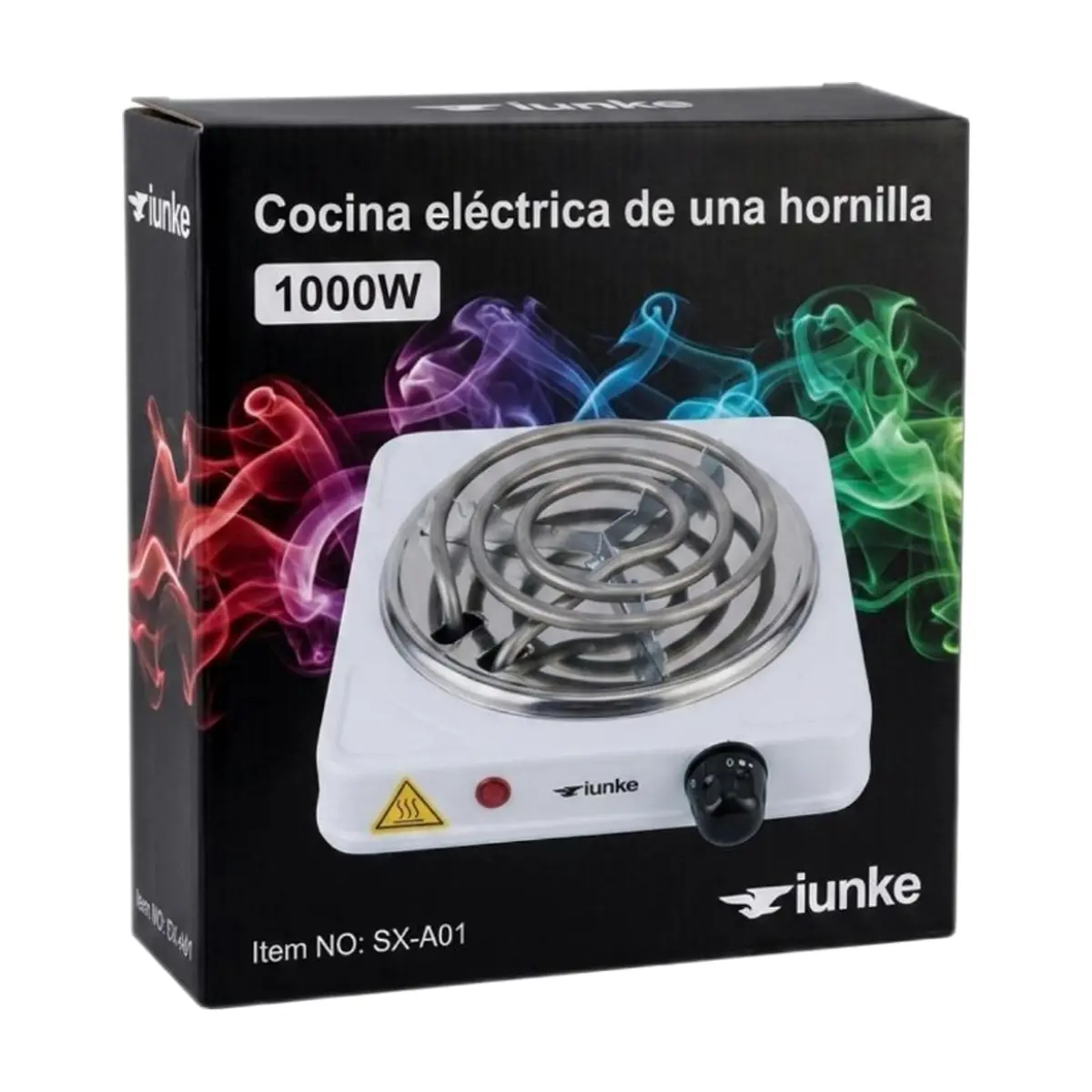 Cocina eléctrica 1 quemador en espiral color blanco Iunke 1000 W - Thumbnail 2