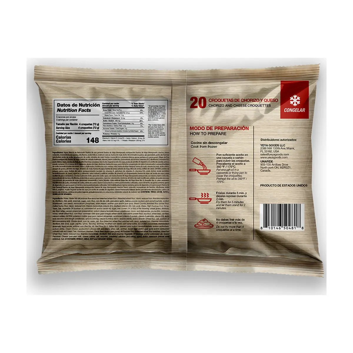 Croquetas de Chorizo y Queso YEYA (363 g / 12.8 oz) - Thumbnail 2