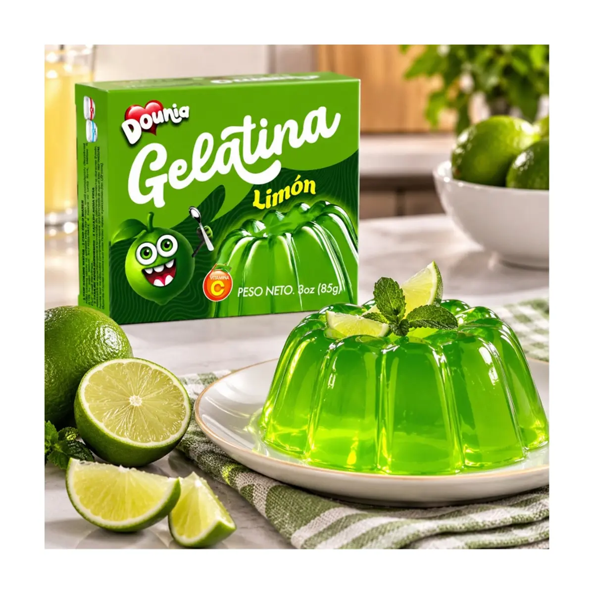 Combo mixto de gelatina de naranja, gelatina de limon y galleticas ton ton - Miniatura 2