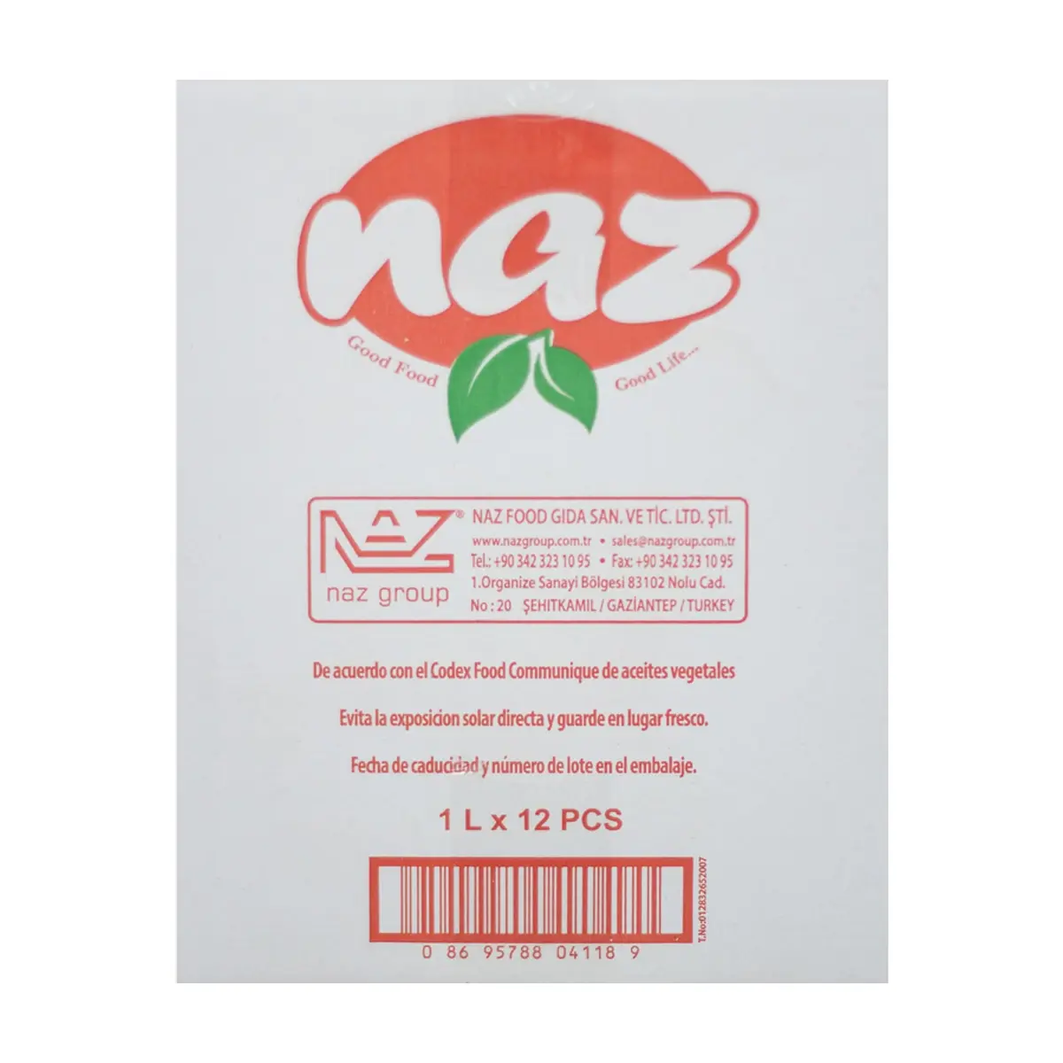 Caja de aceite de girasol Naz (12 x 1 L) - Thumbnail 3