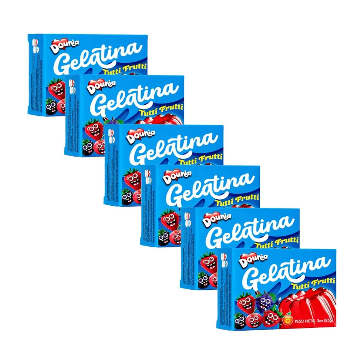 Gelatina con sabor a tutti frutti Dounia ( 6 X 85 g / 3 oz) - Imagen 1