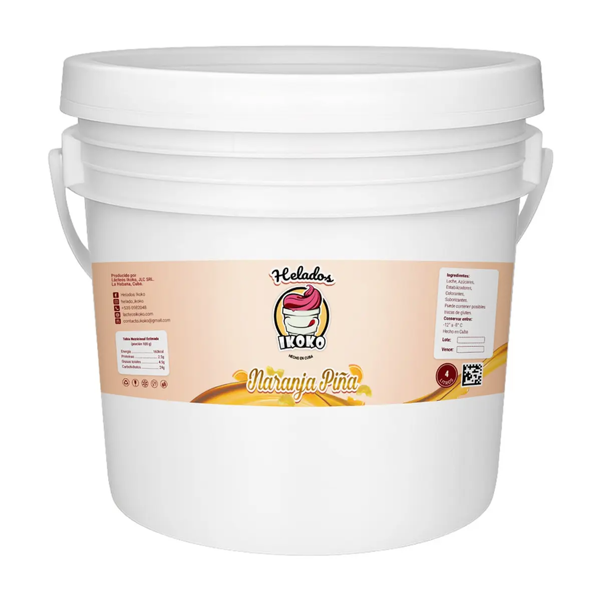 Helado sabor naranja piña Ikoko (4 L)