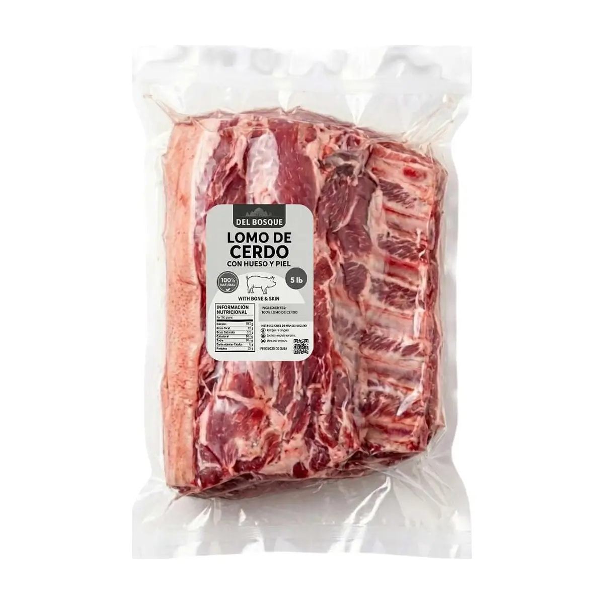 Lomo de cerdo con hueso y piel Del Bosque (2.27 kg / 5 lb) - Miniatura 2