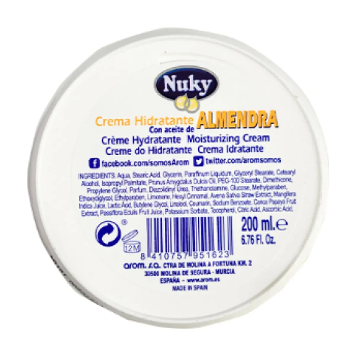 Crema hidratante con aceite de almendra Nuky (200 ml) - Thumbnail 3