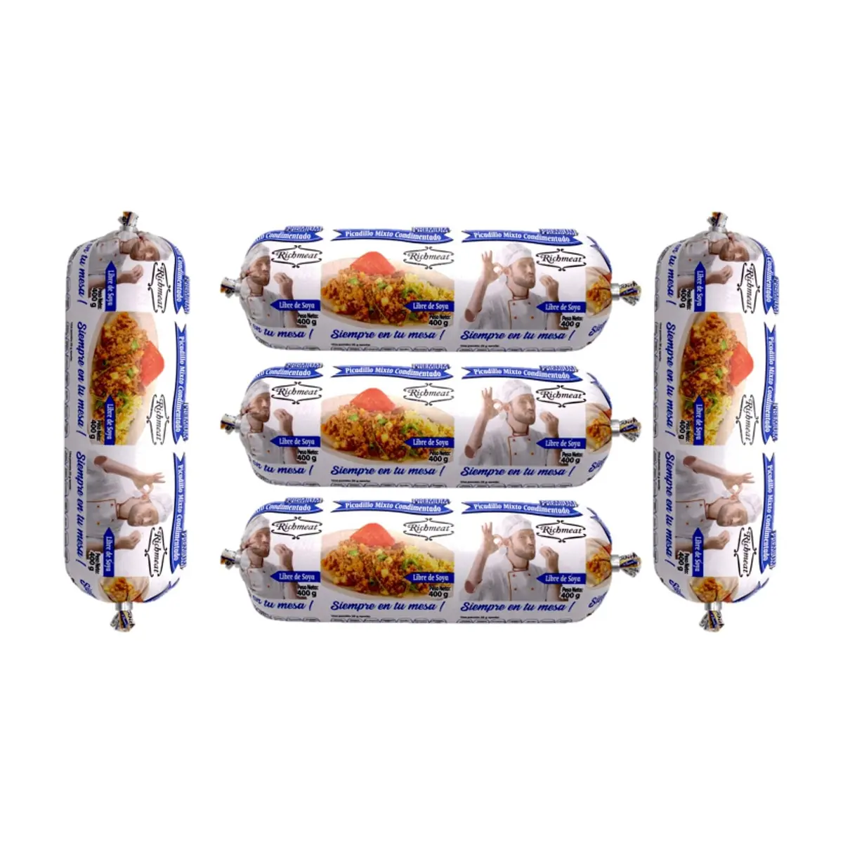Picadillo mixto condimentado de pollo y cerdo El Cocinerito Richmeat (5 x 400 g / 14.10 oz)