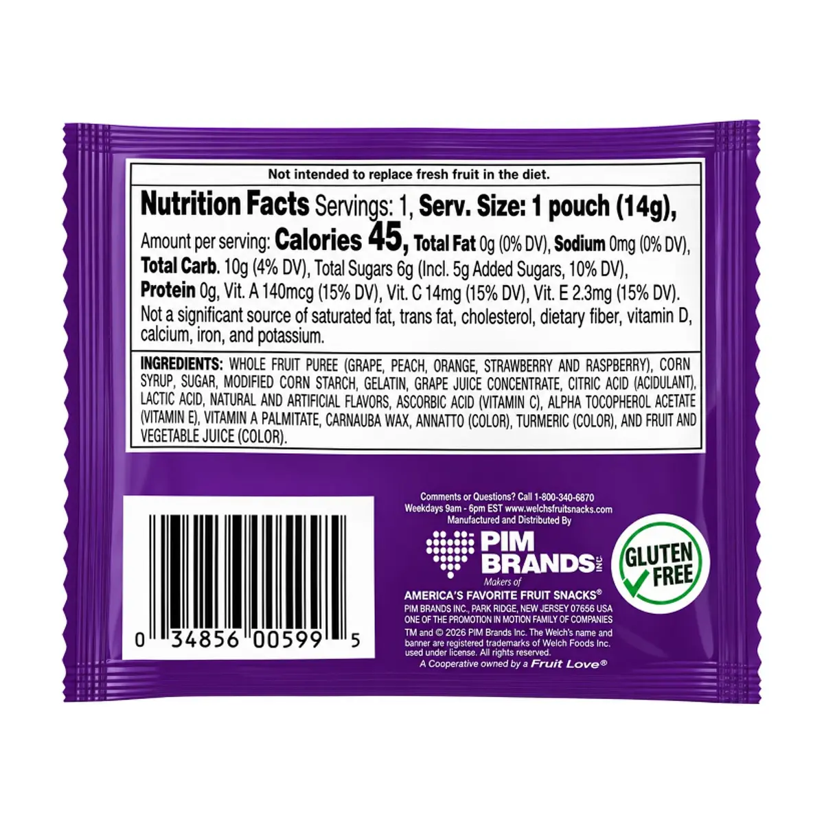 Bocadillos de frutas mixtas Halloween Welch's (14 g) - Miniatura 2