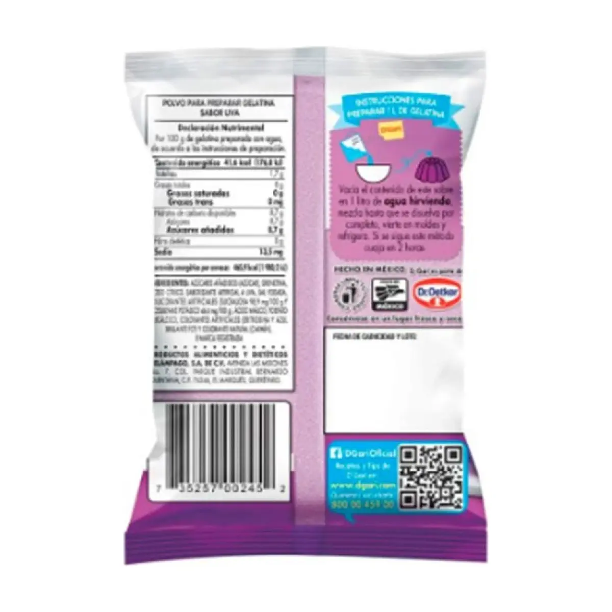 Gelatina sabor uva D'Gari (120 g / 4.2 oz) - Thumbnail 3