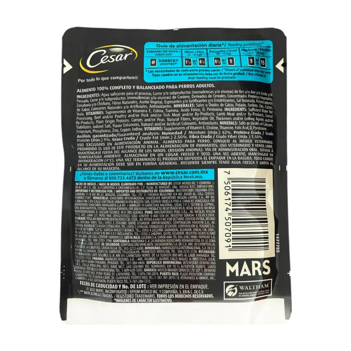 Alimento para perro filete de cordero con vegetales Delicias Caseras Cesar (75 g / 2.65 oz) - Thumbnail 2