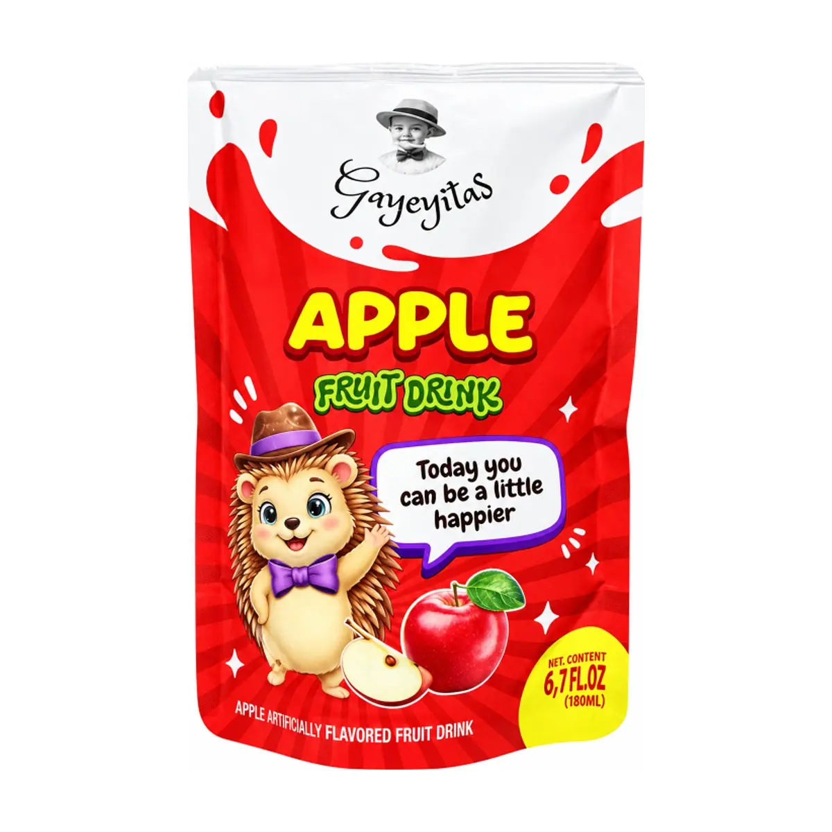 Bebida de fruta con sabor artificial a manzana Gayeyitas (180 ml / 6.1 fl oz)