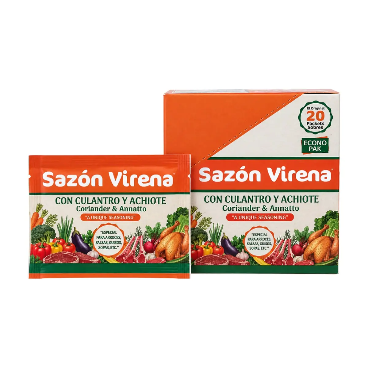 Sazón con culantro y achiote Virena (20 x 5 g)