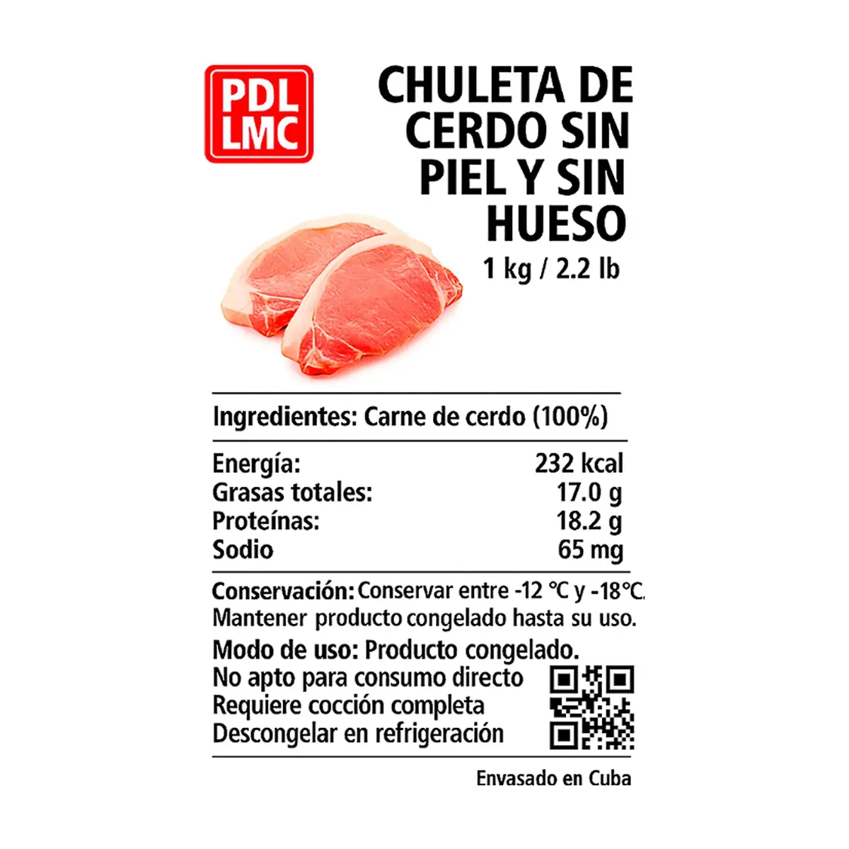 Chuleta de cerdo sin piel y sin hueso PDL LMC (1 kg / 2.2 lb) - Thumbnail 3