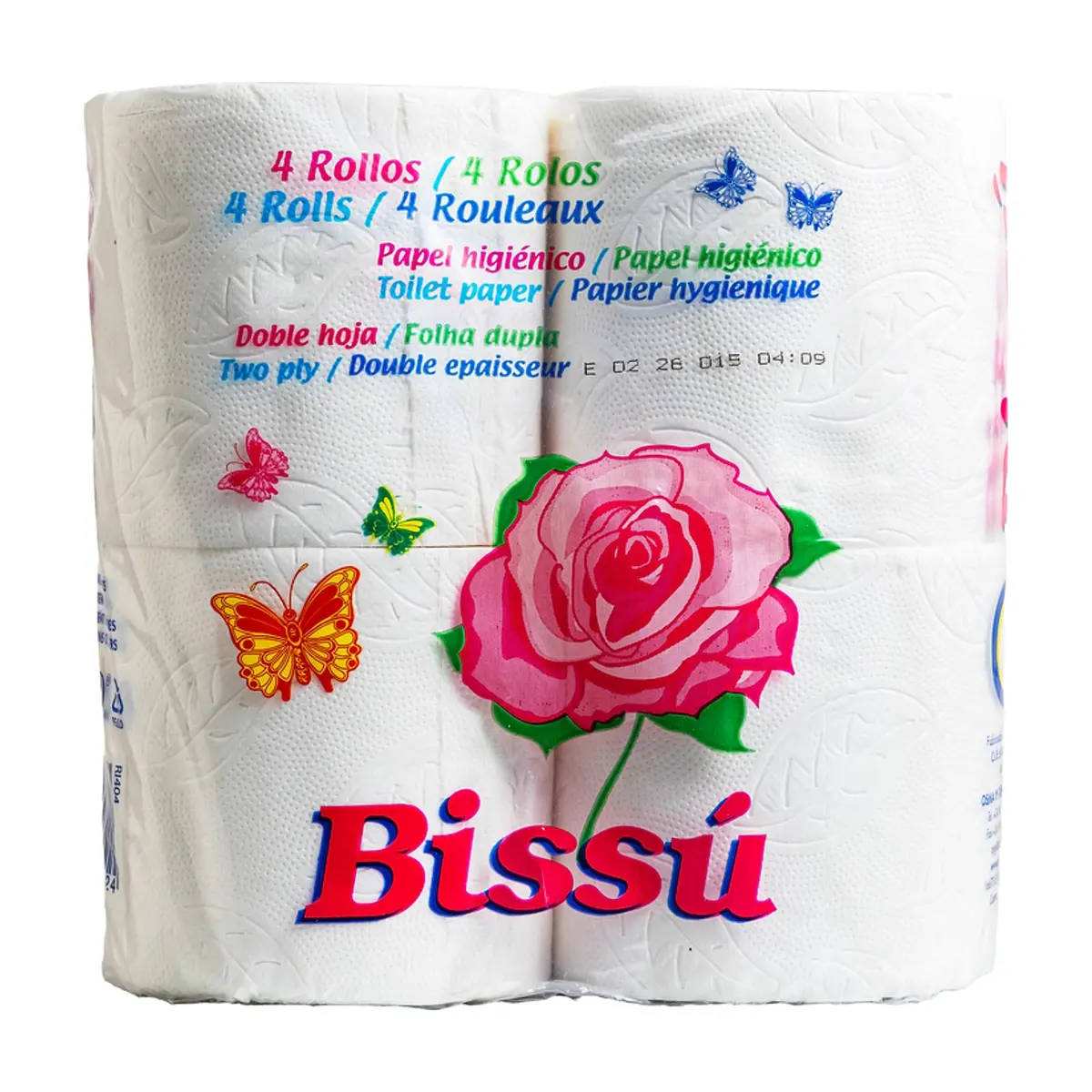 Papel higiénico doble hoja Bissu (4 U)