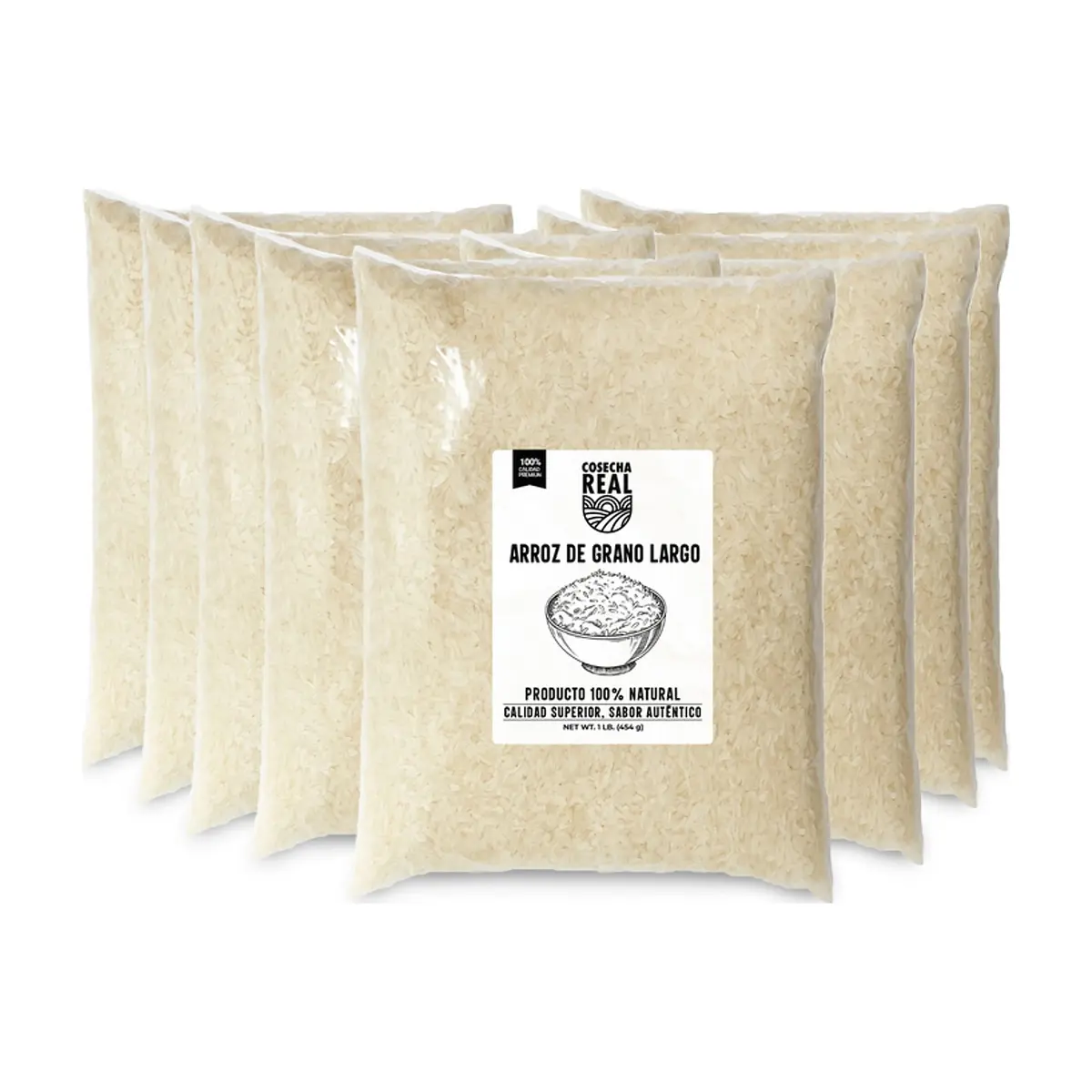 Arroz de grano largo Cosecha Real (8 x 454 g / 1 lb)