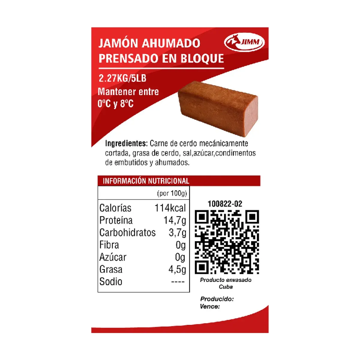 Jamón ahumado prensado en bloque Jimm (2.27 kg / 5 lb) - Thumbnail 3