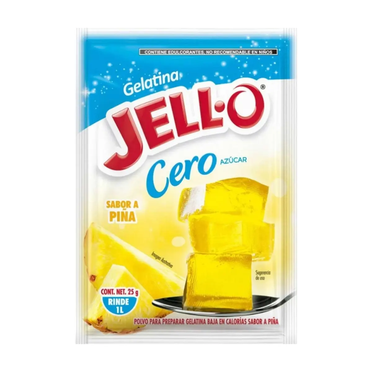 Gelatina sabor piña cero azúcar Jell-O (25 g) - Thumbnail 2
