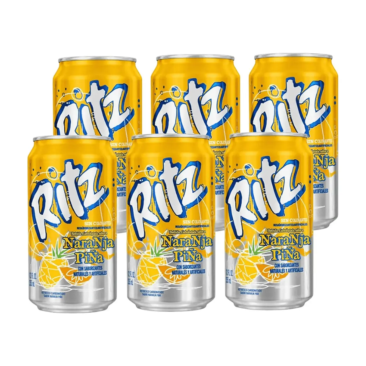 Refresco gaseado sabor naranja piña Ritz (6 x 355 ml)