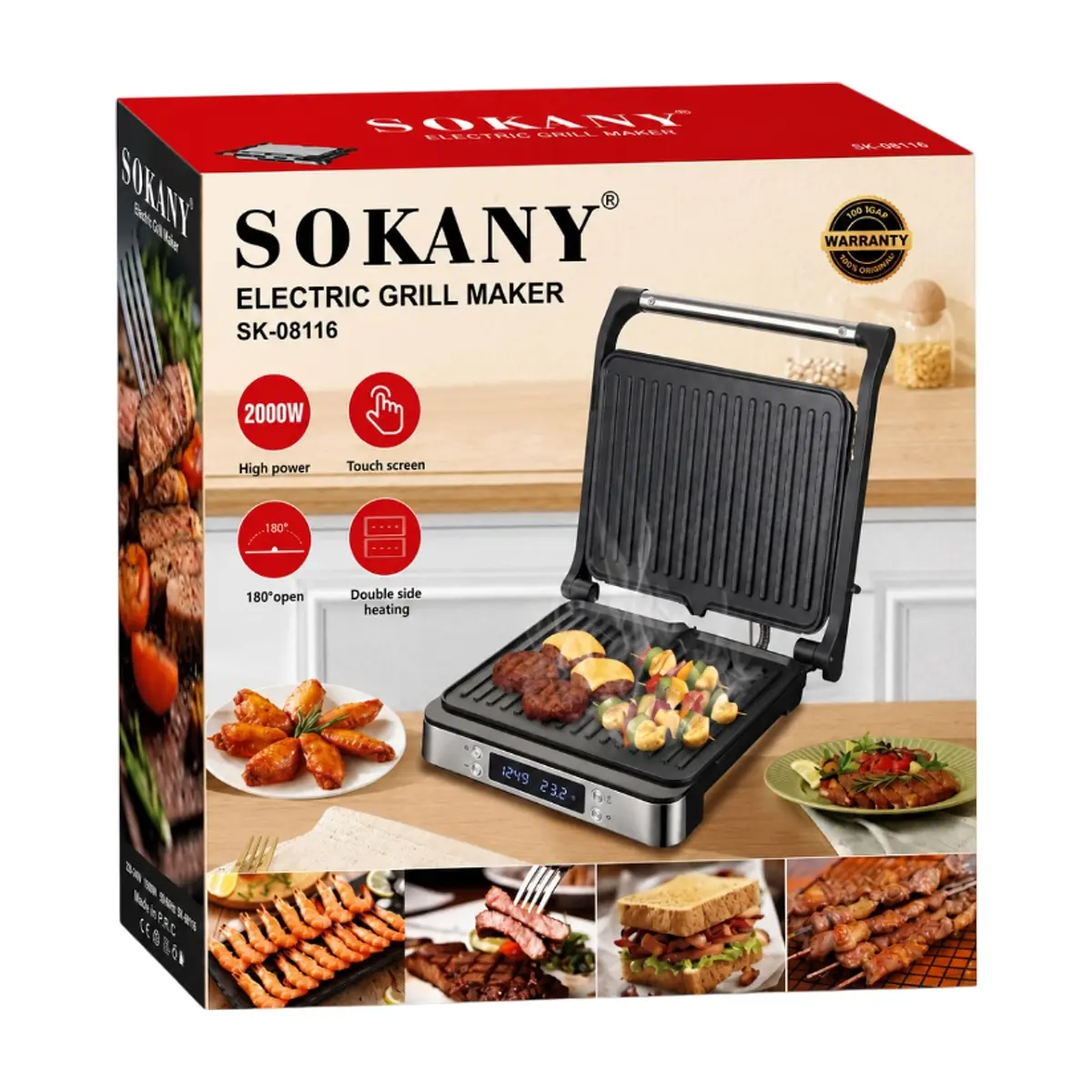 Parrilla sanwichera digital Sokany SK-08116 - Thumbnail 7