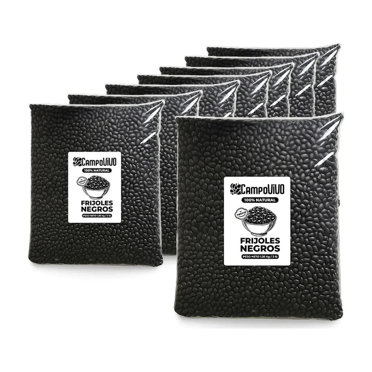 Frijoles negros Campo Vivo (8 x 1.36 kg / 3 lb)