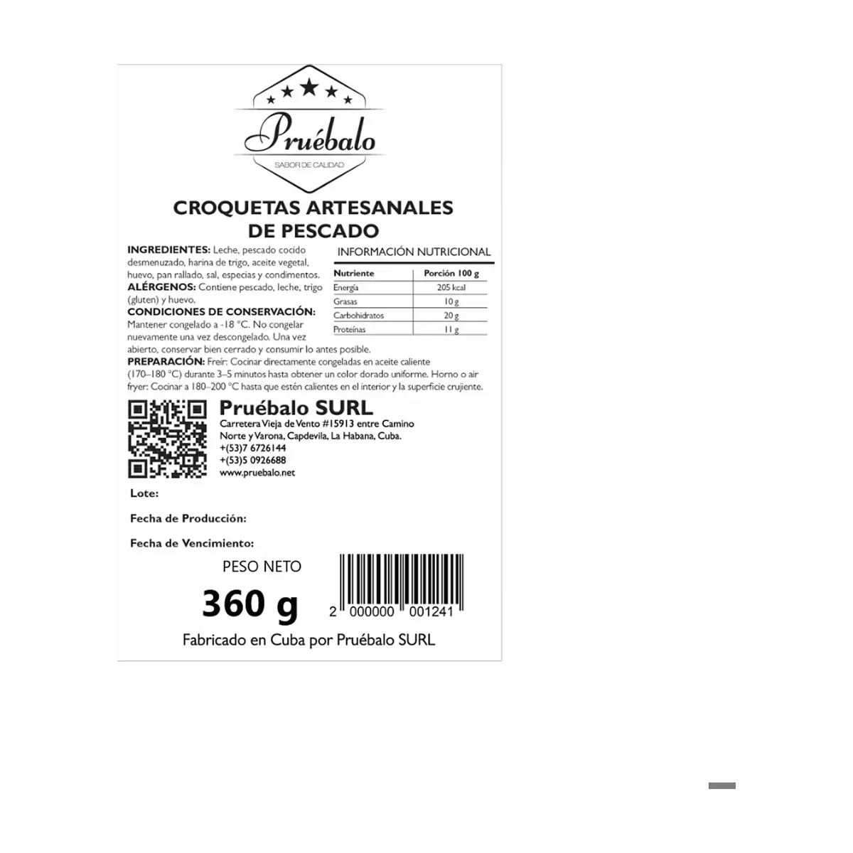 Croquetas artesanales de pescado Pruébalo (360 g / 12.7 oz) - Thumbnail 3