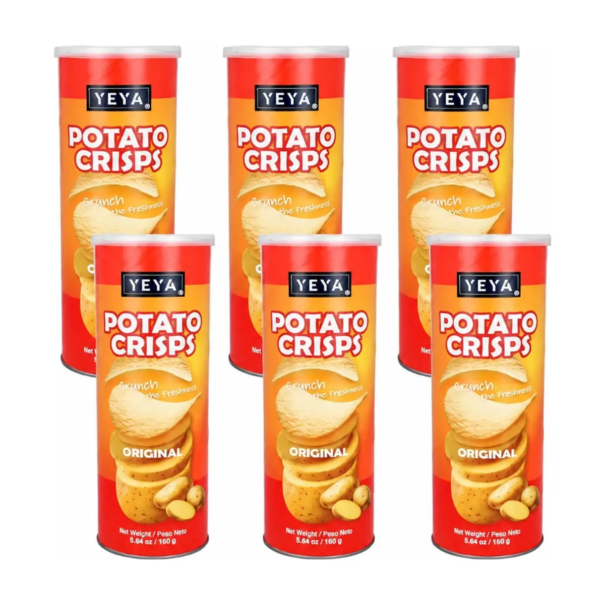 Papas fritas crujientes sabor original YEYA (6 X 160 g / 5.64 oz)