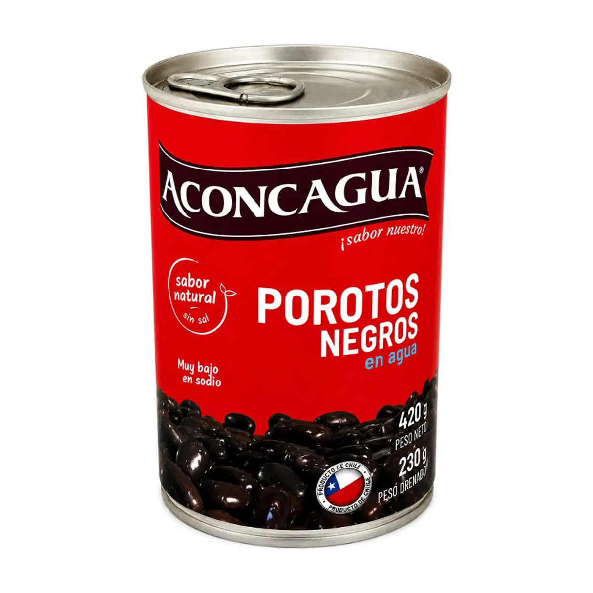 Porotos -frijoles- negros en agua Aconcagua (420 g / 14.81 oz)