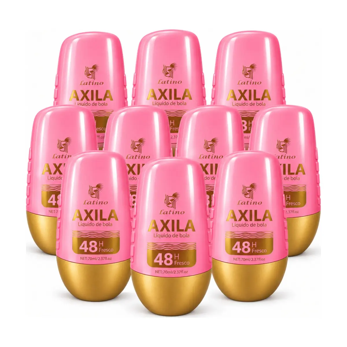 Desodorante roll-on rosado Axila (10 x 70 ml)