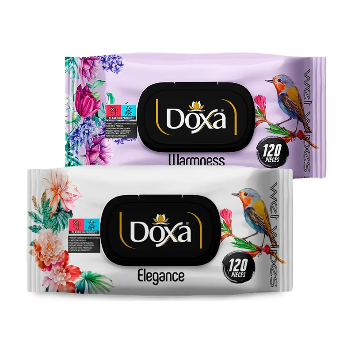 Combo de higiene #3: Toallitas húmedas Doxa Elegance + Toallitas húmedas Doxa Warmness