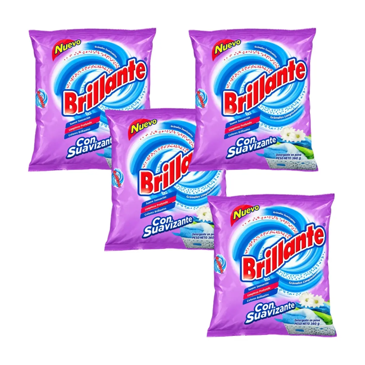 Detergente en polvo con suavizante Brillante (4 x 360 g / 12.70 oz) - Miniatura 1