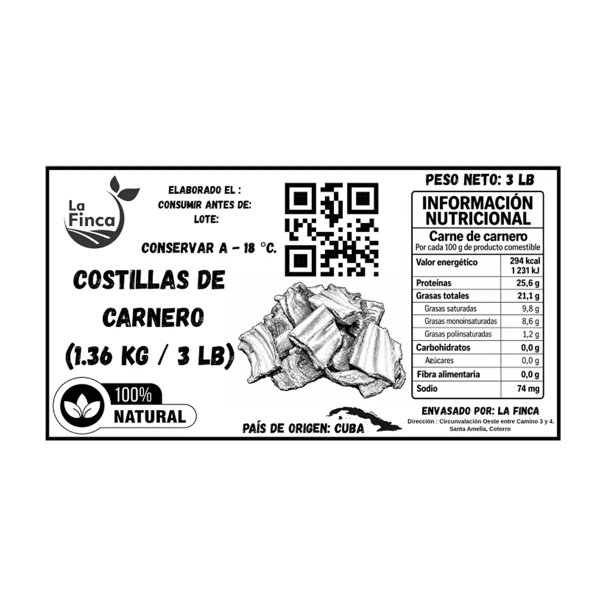 Costillas de carnero La Finca (1.36 kg / 3 lb) - Miniatura 4